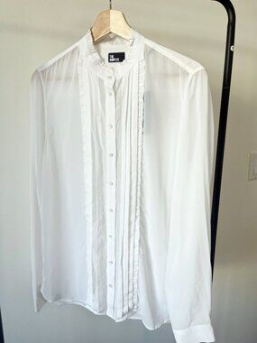 The Kooples White Chiffon Blouse – Size 3 – NWT